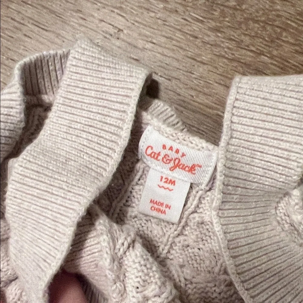 Green Ribbed Onesie little one shop and Cream Knit Romper cat & jack 12 month